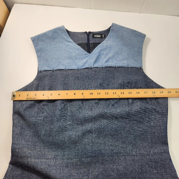 Kate Spade SATURDAY Blue Sleeveless V-Neck Saturday Dress Back Zip Size XL - Picture 11 of 13